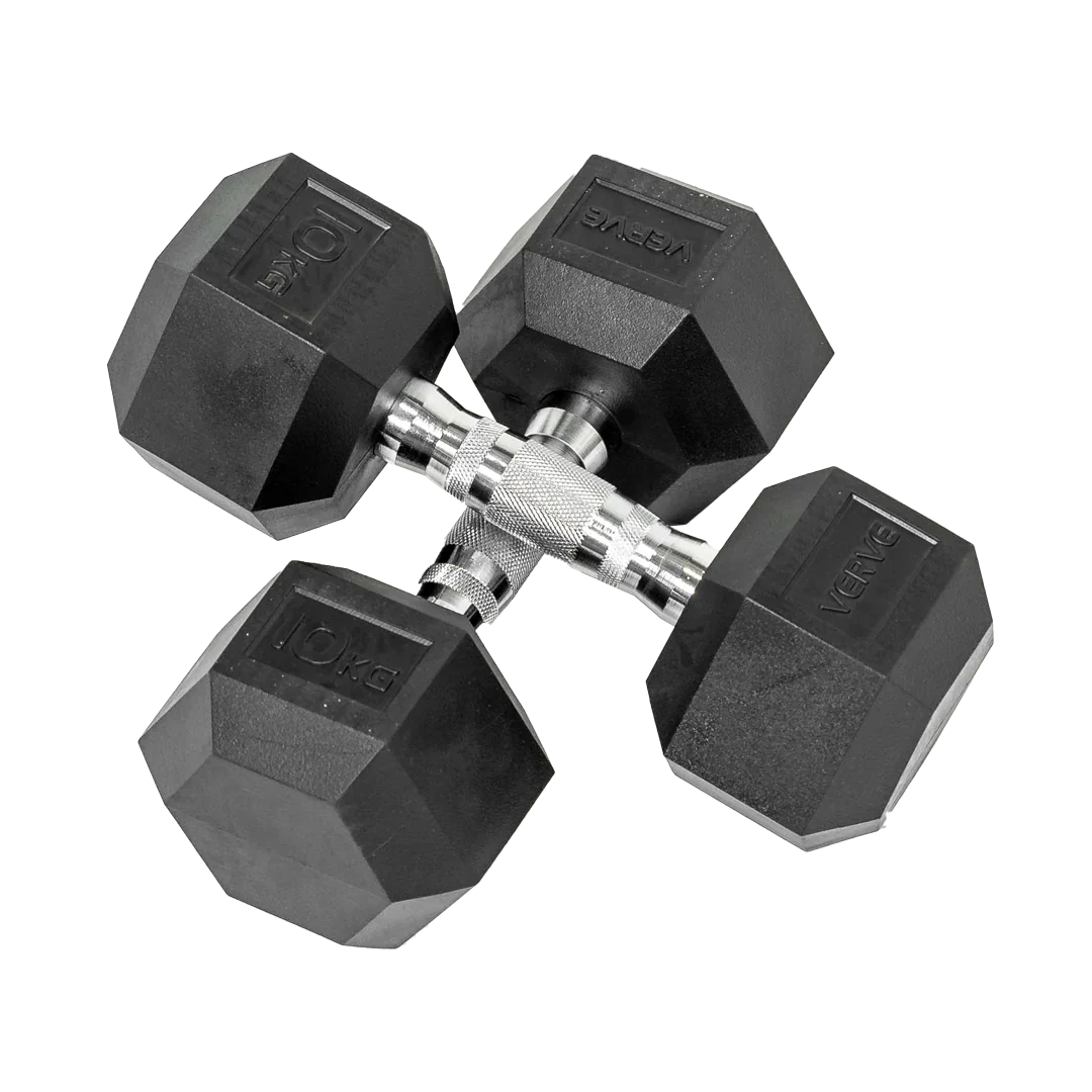 VERVE Premium Hex Dumbbells |10kg x 2